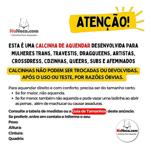 Noneca - Calcinha Aquendadora - Kit 5 Peças - Lycra Praia