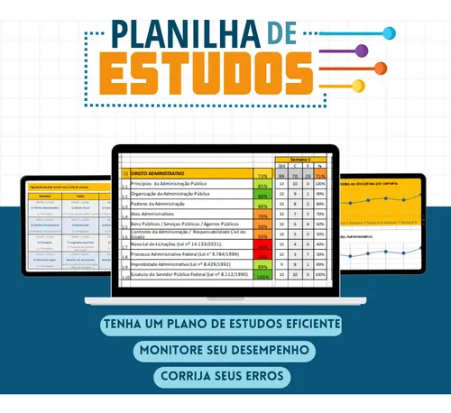 comprar Planilha Para Organização E Controle De Estudos