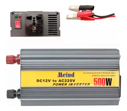 Inversor de Voltaje AC/DC 12V A 220V 500W Pinza+Cenicero