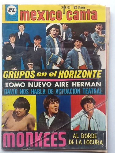 Revista México Canta  Num. 263 Año 1968 Los Monkees 