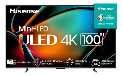 Pantalla Hisense 100  Miniled Pro 144hz  Google Tv 100u8k