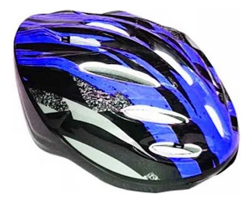 Casco Protector Bici Roller Patineta Protección Color Azul