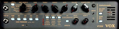 Imagen 3 de 5 de Amplificador De Guitarra Vox Vt-20x Nuevo Modelo Usb