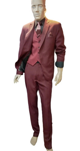 Imagen 2 de 2 de Ambo Traje Bordo Entallado Moda