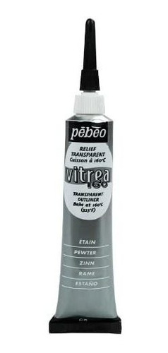 Pintura Para Vidrio Pebeo Vitrea 160. (20ml.) Peltre.