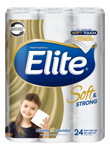 Papel Higiénico Elite Soft & Strong Triple Hoja 24 U X 22 Mt