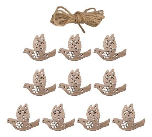 6 X 10 Piezas De Rodajas De Madera De Navidad, Recortes