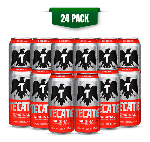 Cerveza Tecate Original 24 Latas De 473ml