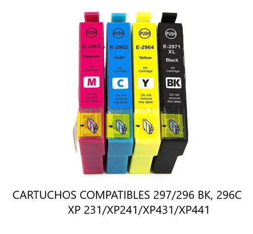 Cartuchos Compatibles 297/296 Bk 296 C Para Xp 234/241/431/