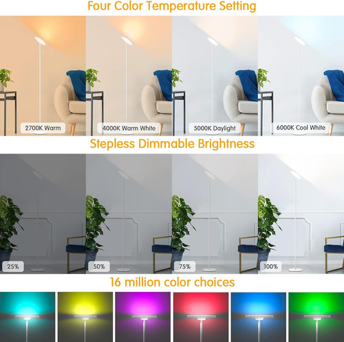 Lámpara De Pie Rgb Inteligente Funciona