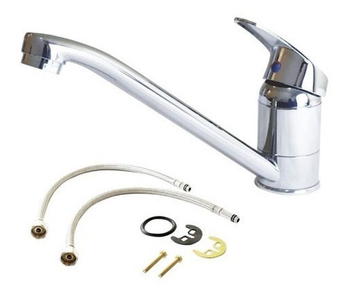 Imagen 2 de 10 de Griferia Grifo Monocomando Cocina Gavatex Pico Largo Premium