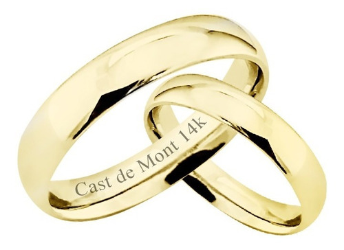 Argollas De Matrimonio 4mm Confort Par ! Anillos Boda  14k