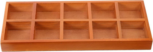 Bandeja De Almacenamiento De Madera Con Compartimentos