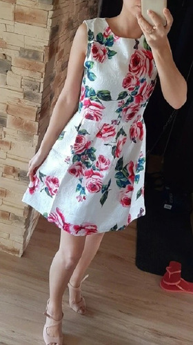 Imagen 1 de 5 de Vestido Elegante Rosas Flores Talla S Nuevo Con Etiqueta