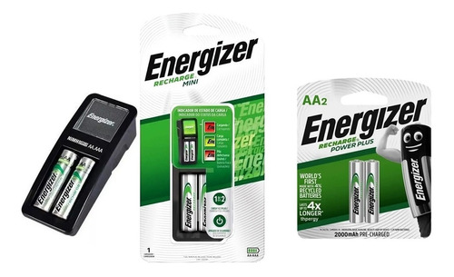 Cargador De Pilas Aa Aaa Energizer Mini 4 Aa Recargables