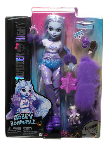 Boneca Monster High, Abbey Bominable Yeti Com Pet Mammoth