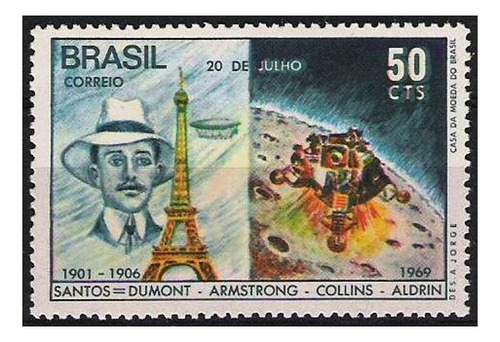 Espacio - Santos Dumont - Brasil 1969 - Mint - Yv 907