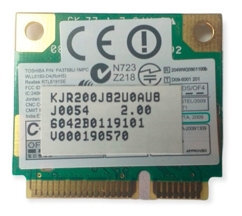 Adaptador De Interfaz Wi-fi Toshiba Mini Pci Pa3758u-1mpc