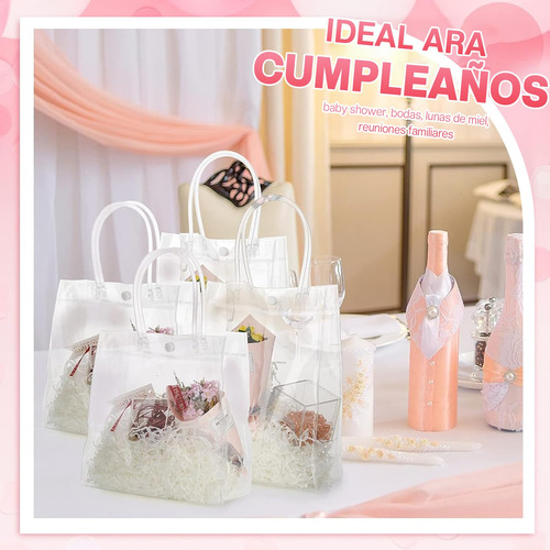 20 Unidades De Sacolas De Presente De Pvc Transparente,