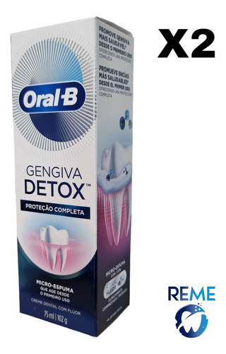 Pasta Detox Oral B 2x1 Limpieza Profunda Gingivitis Y Placa