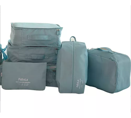 Kit 7 Bolsas Organizadoras Para Viaje Impermeable Rosas