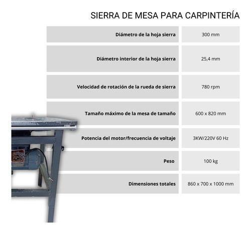 Sierra De Mesa Jom Fija, Radial Eléctrica (Usado)