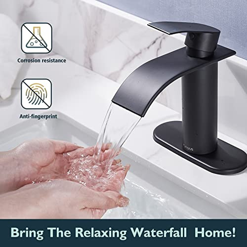 Grifo De Baño Forious De Un Solo Orificio Negro, Agua Negra