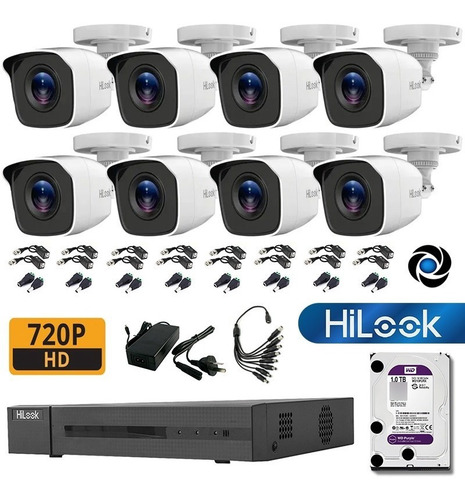 Imagen 3 de 10 de Kit Seguridad Hikvision Dvr 16ch Cctv + 8 Camara Hd + 1tb