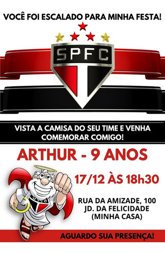 Convite Digital São Paulo Fc Time Virtual Online Whatsapp 