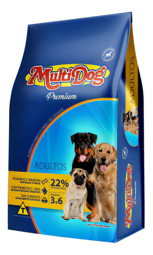 Alimento Multidog Premium para cachorro adulto em sacola de 25kg