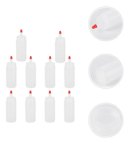 10 Botellas De Condimento De Plástico Para Apretar, 120 Ml,