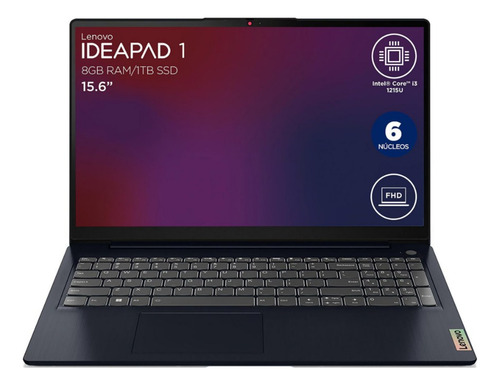 Lenovo Ideapad 1, Intel Core I3, 8gb Ram, 1tb Ssd Blue Azul