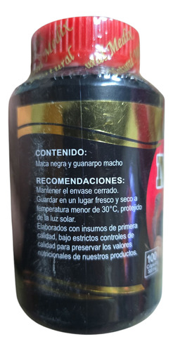 Maca Negra + Guanarpo Macho 100 Cápsulas Sin Sabor