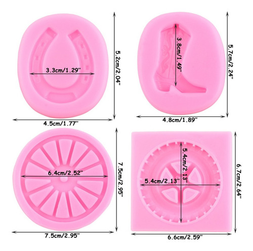 4 Peças De Molde De Resina De Fondant Para Pneu De Ferradura