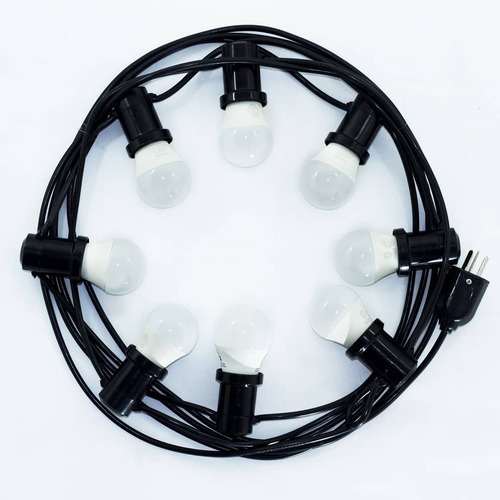 Imagen 3 de 5 de Guirnalda De Luces Kermesse 10 Metros Lamparas Led Vintage*