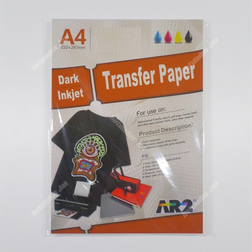 Imagen 1 de 2 de Papel Transfer Inkjet Telas Oscuras Tamaño A4 (10 Hojas)