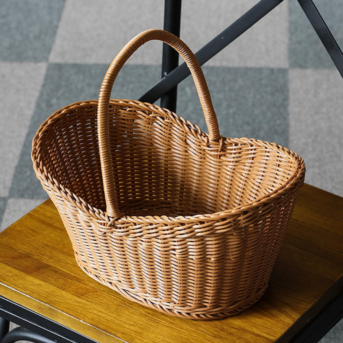 Cesta De Armazenamento Tecida, Cestas De Com Alças, Tecido