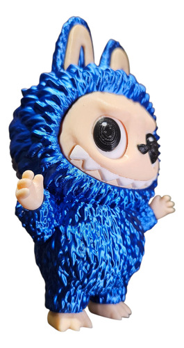 Muñeco Labubus 3d La Bubu Ojos Que Giran Azul Metalizado