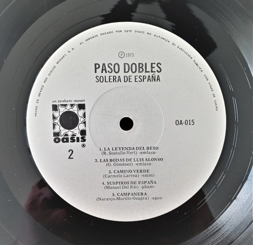 Paso Dobles Lp Solera De España (Usado)
