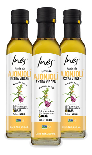 Aceite De Ajonjolí Extra Virgen Sin Gluten Inés (3 Pack)
