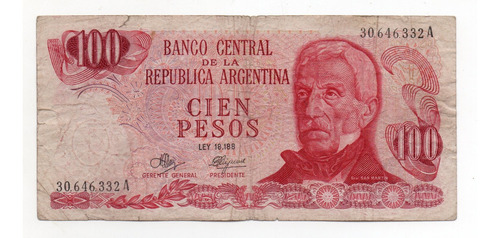 Argentina Billete 100 Pesos Ley Bottero 2385 Mancini Brignon