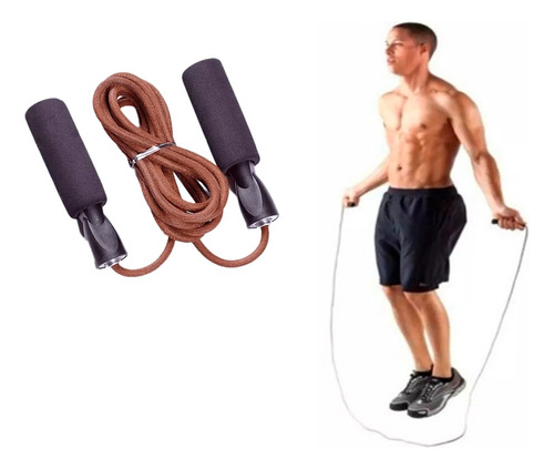 Salta Soga Con Peso X-fit Manubrios Ergonómico Cuerda  Cuero