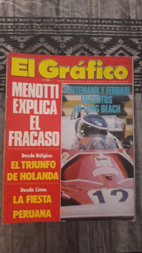 Revista El Grafico 2999 29/3/1977 Menotti Reutemann Holanda