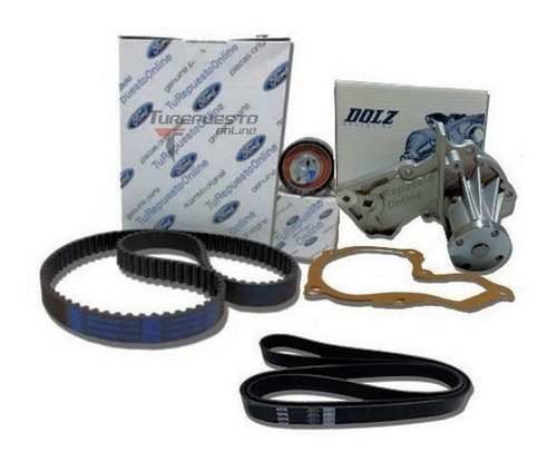 Kit Distribucion + Poly-v + Bomba Agua Ford Ecosport 1.6 16v