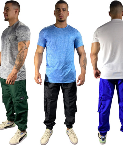 Tres X 3 Pantalón Cargo Sudadera Bolsillos Jogger Oversize