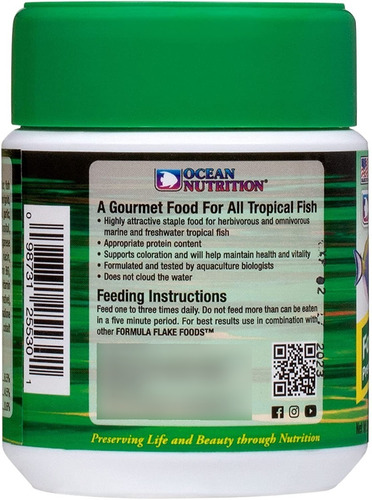 Imagen 3 de 9 de Alimento Ocean Nutrition Formula Two Escamas 34 Gramos Para Peces Marinos Tropicales