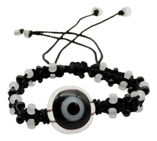 Pulsera Nud Ojito Color Negro Diámetro 7   Largo 15 Cm