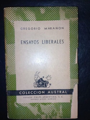 Libro Ensayos Liberales Gregorio Marañón