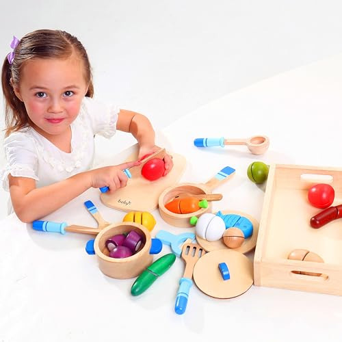 Dailyfunn Jgo Comida De Madera Para Niños Jgo Cocina Montess