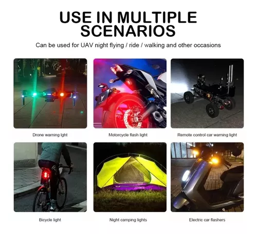 Estrobo Luces Led Recargable Auto Moto Bici Drones - Moto Repuestos
